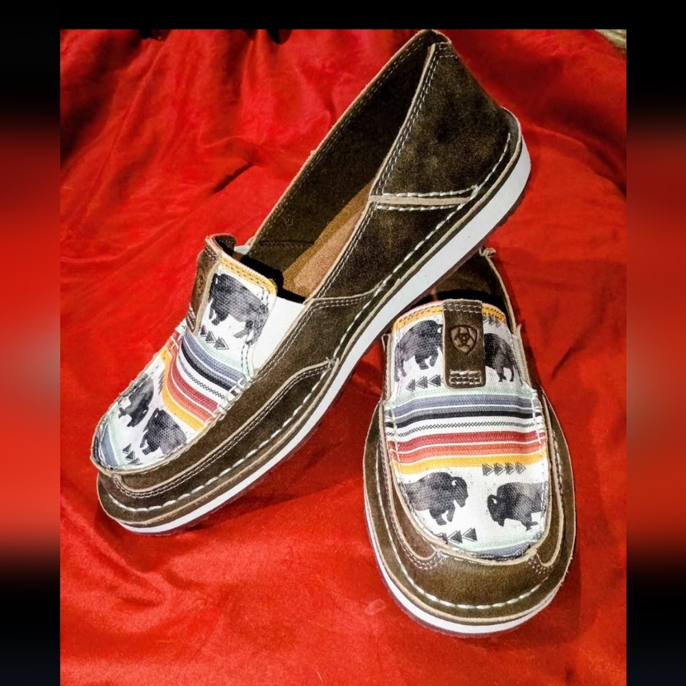 Ariat Brown Suede-Buffalo Slip-On